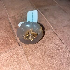 Anthropologie Floral Stone Cocktail Ring